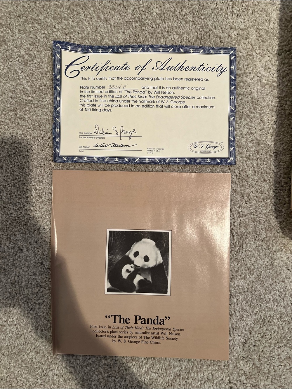 1988 W.S. George The Panda Plate with Box & COA - Picture 2 of 4